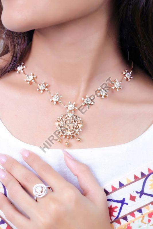 Designer Real Diamond Necklace, Packaging Type : Velvet Box