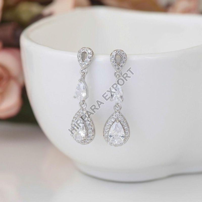 Silver Elegant Diamond Earrings, Style : Antique