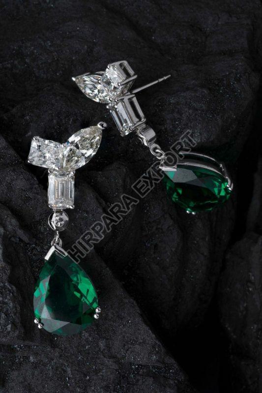 Fancy Green Diamond Earrings