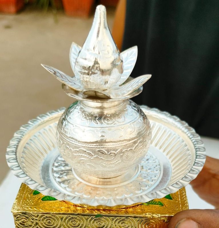 German Silver Kalash With Coconut, Size : Standard