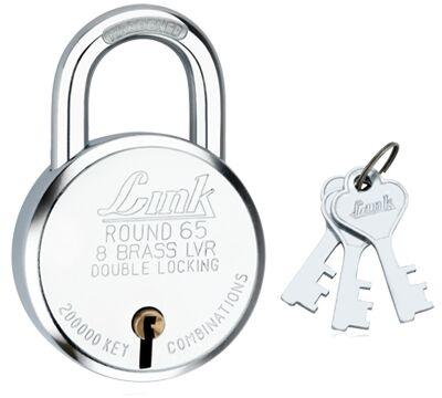 Link 65mm Silver Round Pad Lock