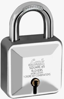 Grey Link 65mm Square Pad lock, for Door