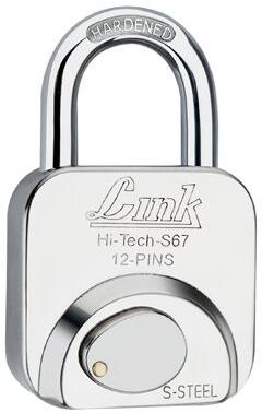 Silver Link Hi-Tech Square 67mm Pad Lock, for Almirah, Door, Drawer