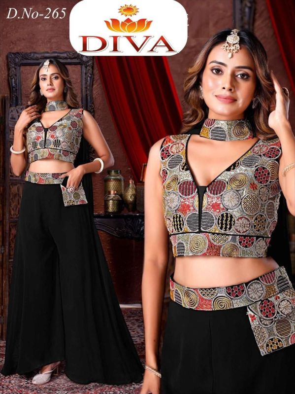 Designer Ladies Georgette Plazo Suits