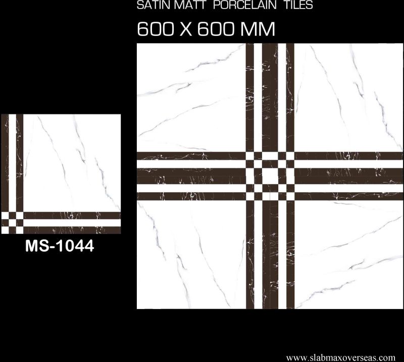 Grey MS-1044 Satin Matt Porcelain Tiles, for Interior, Exterior, Elevation, Shape : Square