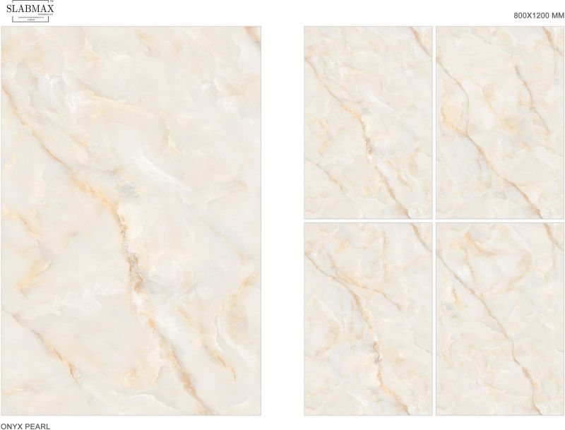 Rectangular Onyx Pearl Glossy Surface Vitrified Tiles, Size : 80X120cm