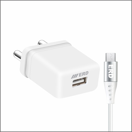 White 0-6VDC 12W ERD TC-103, Micro USB Charger