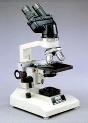 Black 220V Binocular Research Microscope, for Science Lab, Size : Standard