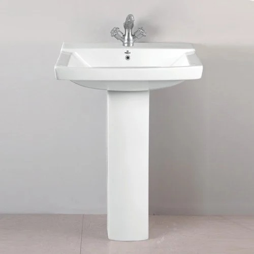 White Ceramic Pedestal Wash Basin