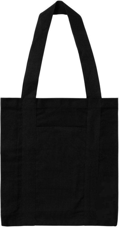 Black Cotton Canvas Carry Bag, for Shopping Use