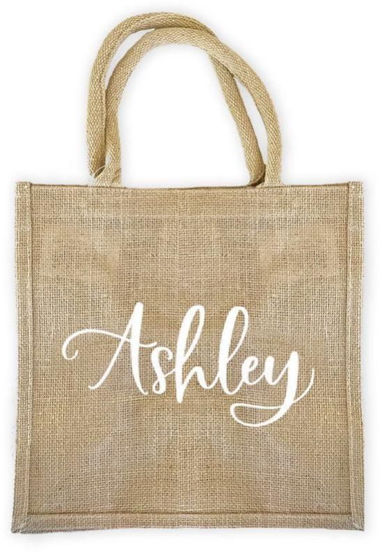 Rectangular Printed Jute Shopping Bags, Handle Type : Loop Handle ...