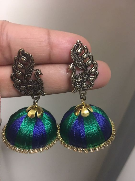Silk thread earring, Occasion : Party Wear
