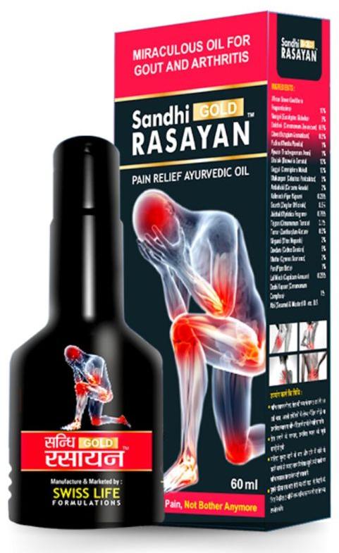 Sandhi Rasayan Gold Ortho Pain Oil, Packaging Size : 60ml