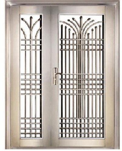 Silver Rectangular Plain Polished Steel Door, for Home, Feature : Fine Finishing, Scratch Proof