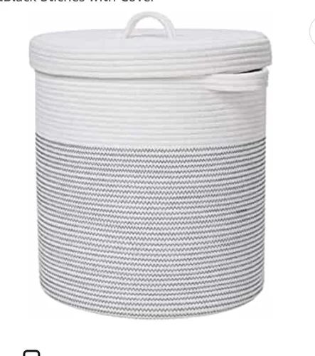 Plain Cotton Laundry Basket