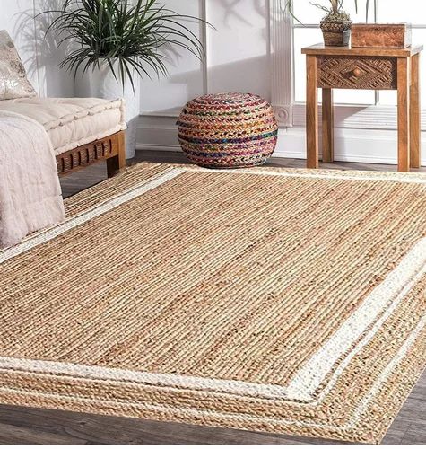 Uzer Plain Rectangular Jute Floor Mat, Size : Multisize