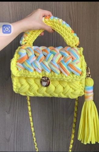 Multicolor Uzer Square Stylish Macrame Handbag, for Party, Feature : Fashionable