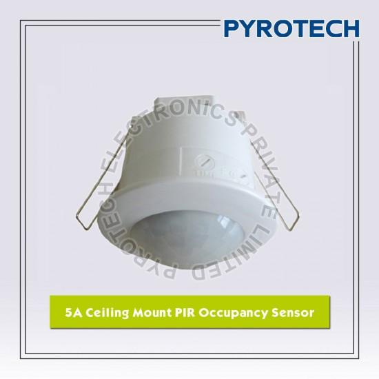 White 5A Flush Mount PIR Occupancy Sensor, for Insustrial Use
