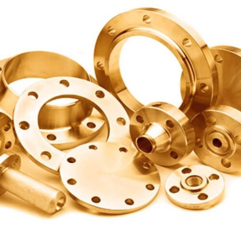 Round Copper Cupro Nickel Flanges, for Industrial, Color : Golden