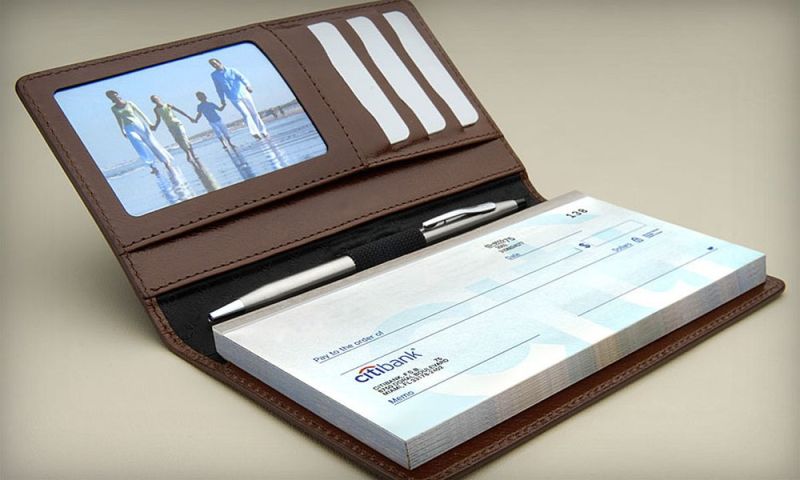 Leather Cheque Book Holder