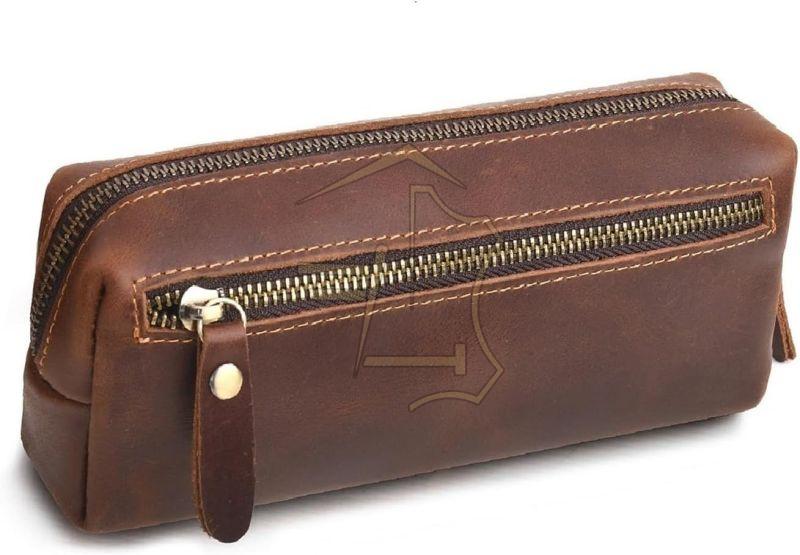Plain Polished Leather Pencil Cases, Style : Modern