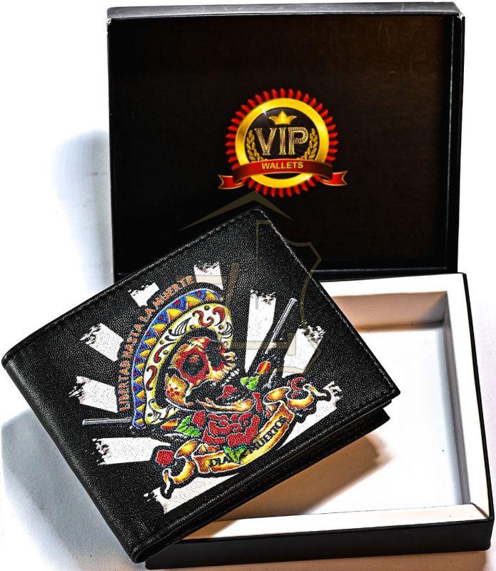 Mens Muerte Goat Nappa Leather Wallet, for Keeping, ID Proof, Gifting, Credit Card, Cash, Personal Use