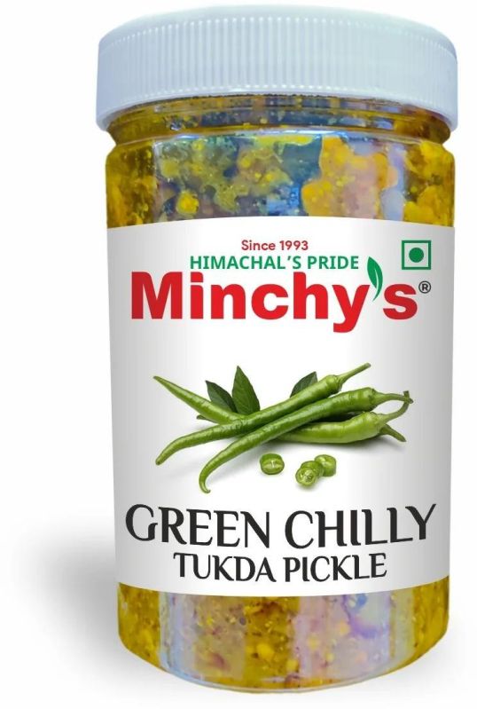 Minchy's Green Chilly Tukda Pickle, for Home, Hotel, Taste : Spicy