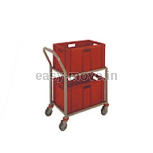 Polished Mild Steel Doff Box Hand Trolley, for Industrial, Loading Capacity : 100 Kg