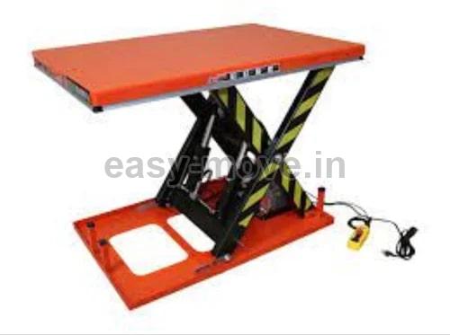 Easy Move Rectangular Polished Mild Steel Electrical Lift Table, for Industrial