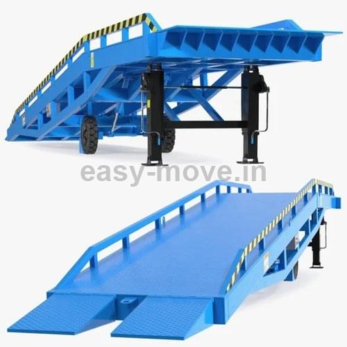 Blue Mild Steel Polished Hydraulic Dock Ramp, for Industrial