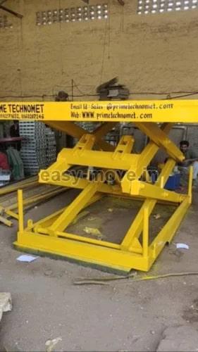 Easy Move Yellow Polished Mild Steel Hydro Lift Table, for Industrial