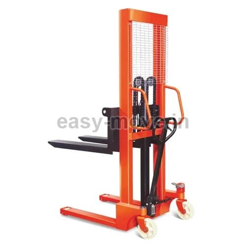 Easy Move Black Hydraulic Mild Steel Manual Stacker, for Industrial, Capacity : 500 Kg