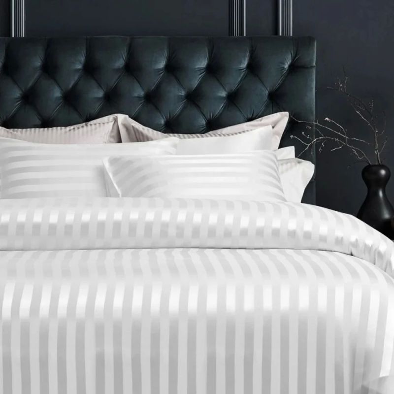 Silk Hotel Stripe Bed Sheet, Size : Multisizes