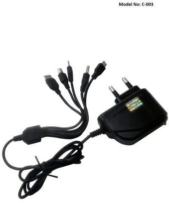 5 in 1 Mobile Charger, Color : Black