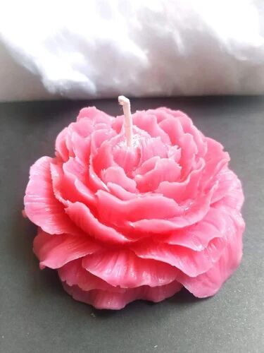 Pink Soy Wax Flower Shaped Scented Candle, for Lighting, Decoration, Technics : Handmade