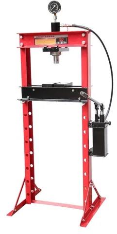 Red Hydrulic Shop Press with Gauge