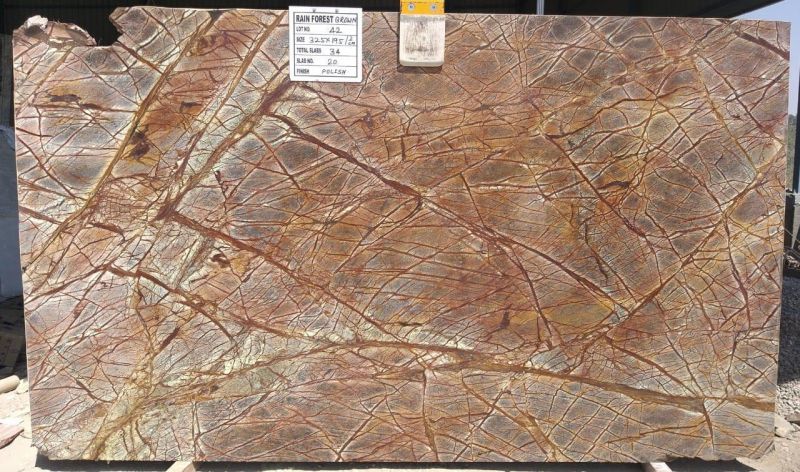 Rain Forest Brown Marble Flexible Natural 2 mm Ultra Thin Real Slim Stone Veneer Sheets Interior Des