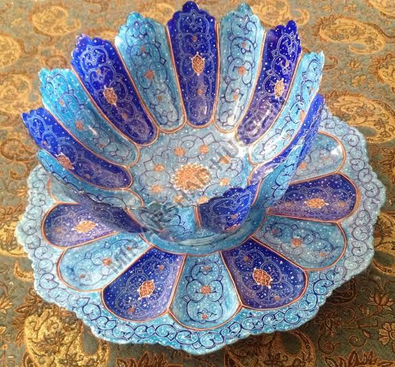 Blue Round Marble Printed Fancy Decorative Bowls, for Home, Hotel, Office, Size : Multisizes