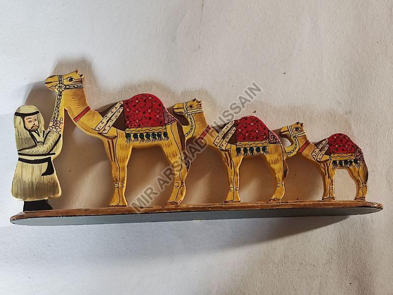 Polished Wooden Camel Caravan, Color : Multi Colour