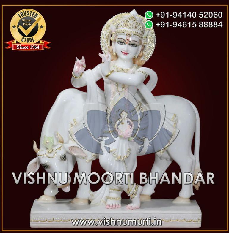 Marble Gau Gopal Statue