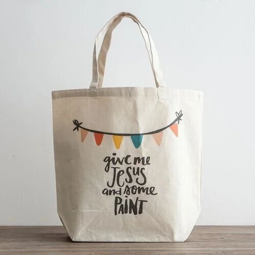 Cotton Printed Tote Bag, for Shopping, Office Use, Strap Type : Double Handle