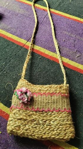 Raw Jute Sling Bag, Size : 6*5 Inch