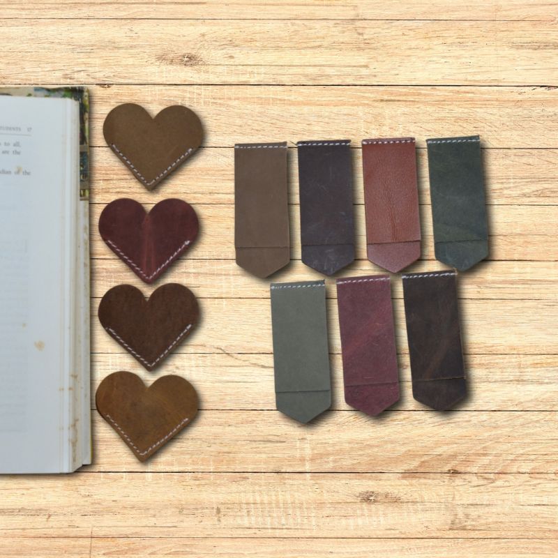 Plain Leather Bookmark, Color : Brown