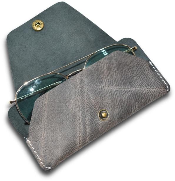 Plain Leather Glasses Cases, Color : Grey