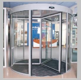 Round Polished Mild Steel Automatic Revolving Door, for Hotel, Office, Restaurant, Size : Multisizes