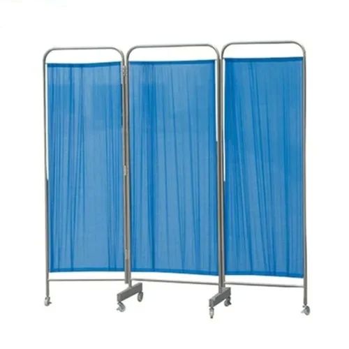 Blue Cotton Bed Side Screen Panels, for Hospital, Size : 5 Feet
