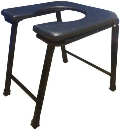 Black Stainless Steel Portable Commode Stool, for Home, Feature : Quality Tested, High Strength