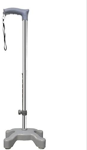 Stainless Steel Silver Walking Stick, Handle Material : Rubber