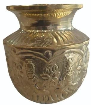 Golden Brass Astha Laxmi Lota for Puja