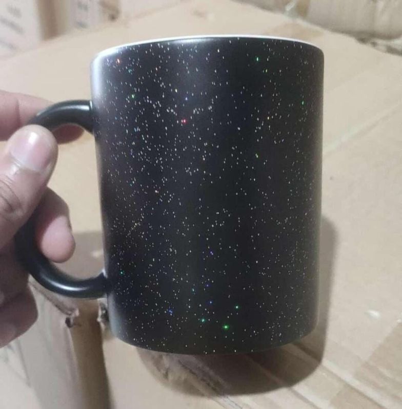 Plain Polished Ceramic Sublimation Sparkle Magic Mug for Drinking, Gifting